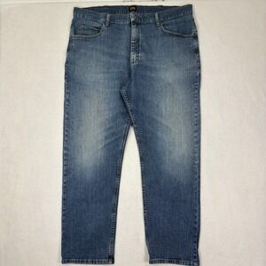 Lee Regular Fit Jeans Mens 44x32 Straight Blue Denim Workwear